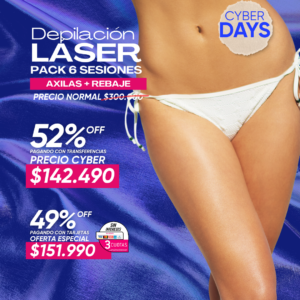 Depilación Láser Axilas + Rebaje Pack 6 ses.